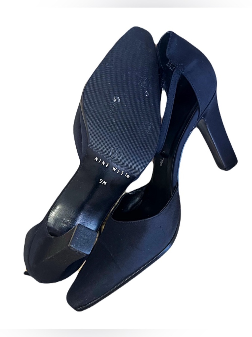 Nine West Black Pointed Toe Ankle-Strap Square heel